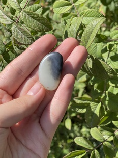 11g新疆和田玉青花籽料原石 黑白分明 肉质细腻可雕刻可打眼佩戴