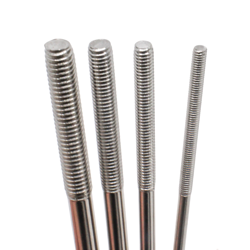 304不锈钢双头螺栓M3M4M5M6加长防滑不锈钢螺纹轴diy小车配件细轴
