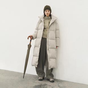 半圆女装 带帽长款 文艺 新款 羽绒服女 2024冬季 超轻保暖尼龙