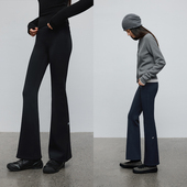 半圆原创设计女装 女 显瘦微喇裤 运动 2025秋冬高弹高腰美臀修身