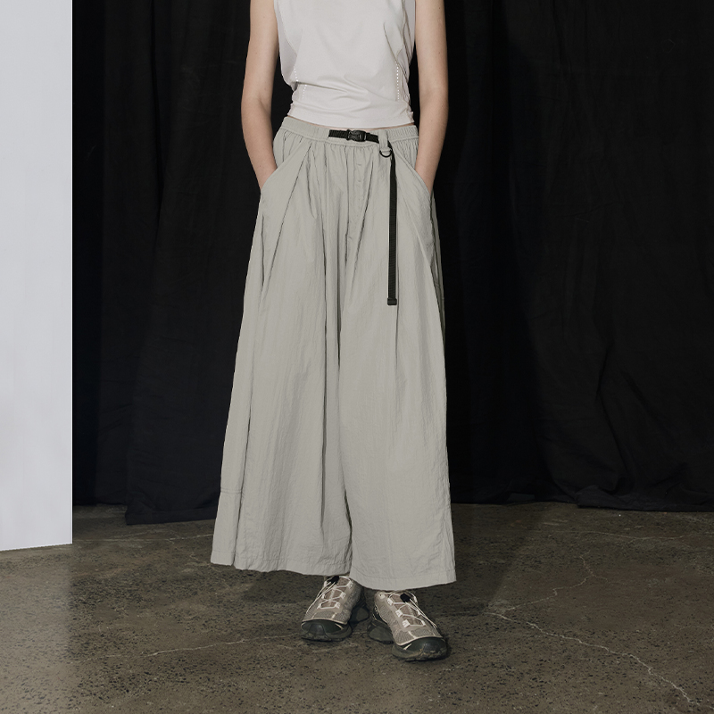 半圆原创设计女装2025女式夏天薄款又a又飒裤子凉凉休闲裤阔腿裤