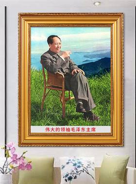 画像摆件客厅伟人庐山装饰框墙