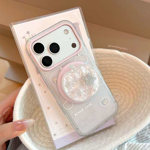 鎏金透明适用iphone18贝母苹果17pm手机壳15旋转磁吸支架16清新软