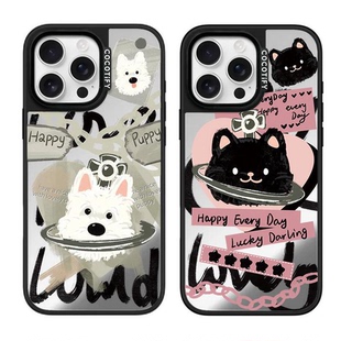 COCOTiFY镜面西太后西高地猫咪17Air适用iPhone15ProMax苹果16Pro网红明星可爱卡通磁吸手机壳13防摔保护套12