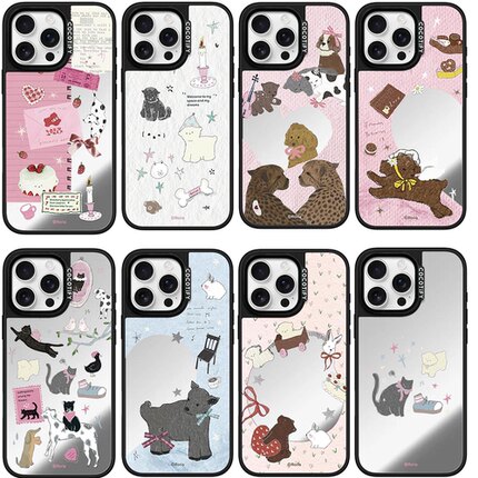 COCOTiFY镜面Roria动物贴纸女款17Pro适用iPhone15ProMax苹果16Pro网红明星可爱卡通磁吸手机壳14P防摔保护套