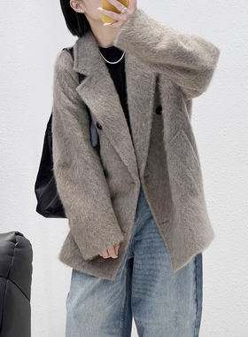 11.30 冬季新款 YINZ-68288韩版高定88牦牛绒西装领大衣