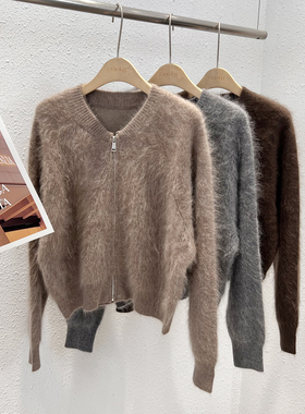 12.23 福利 TOE-89235韩版加厚羊毛拉毛棒球领拉链外套