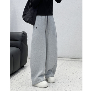 2.2 福利 Y3Y4-2729韩版抽绳松紧腰小马刺绣奥粒绒弯刀裤