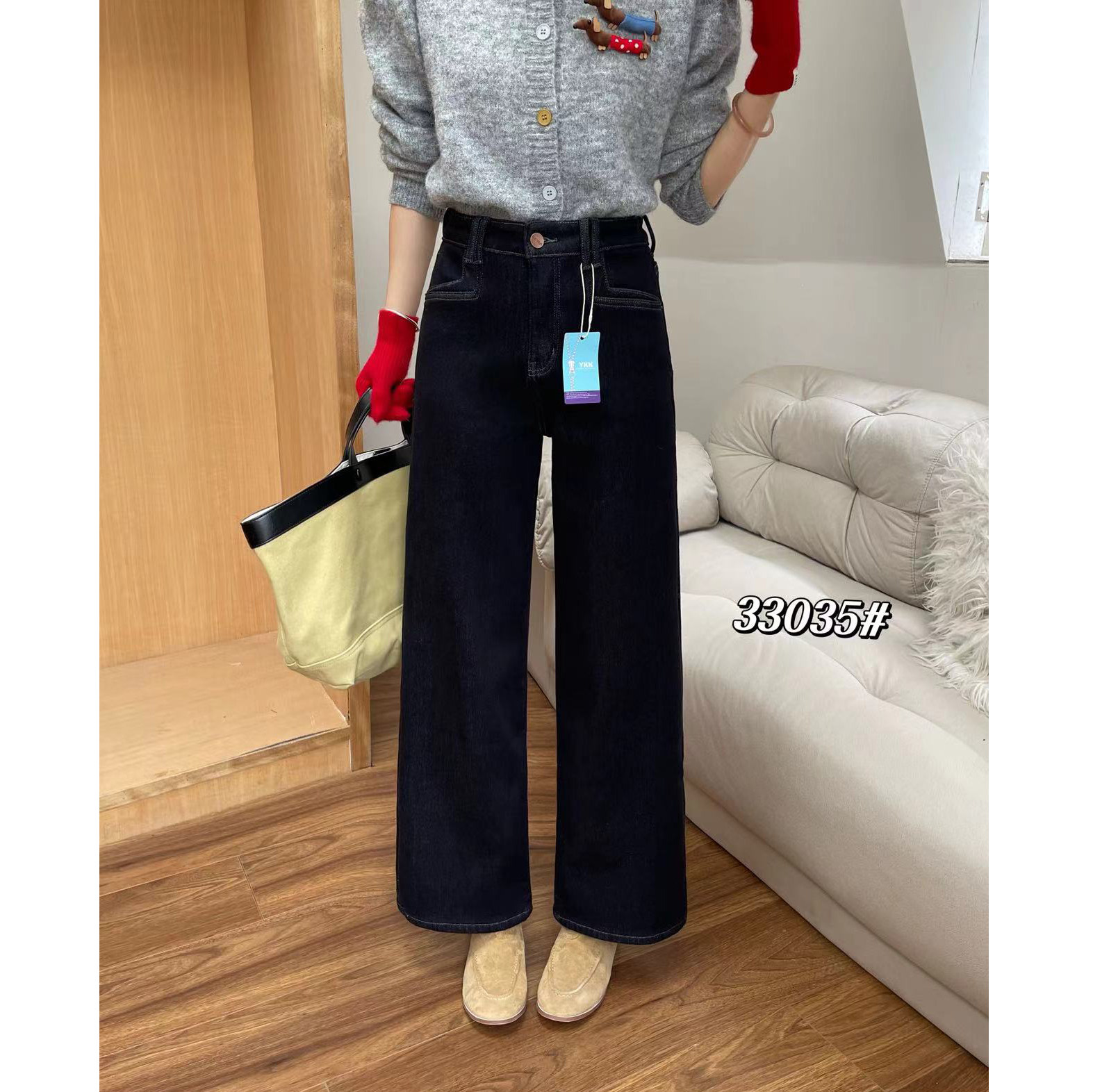 11.27 冬季新款 MAI-33035韩版高弹百搭密密绒九分牛