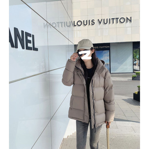 白鹅绒加厚连帽鹅绒服外套