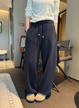 12.25 福利 DH-1677韩版抽绳松紧腰时尚百搭厚绒弯刀裤