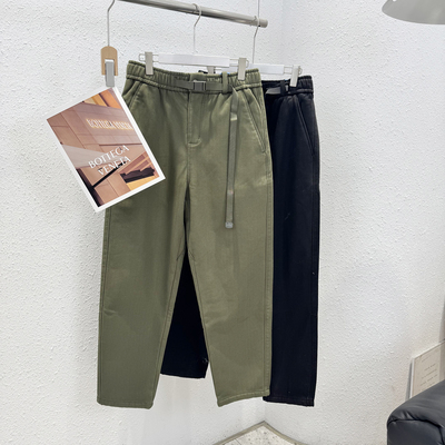 松紧腰奥粒绒水洗棉男士休闲裤