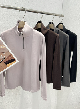 11.21 冬季新款 LM-5183韩版高弹半拉链立领德绒打底衫 2件拍减10