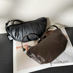 12.12 1275高定头层牛皮斜挎牛角包