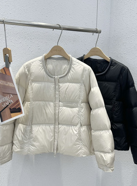 1.26 福利 AFN-2517韩版90白鸭绒卷边圆领轻便短款羽绒服
