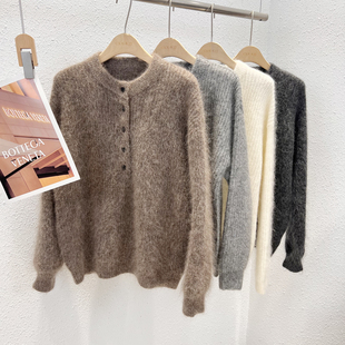 进口幼崽马海毛五粒扣圆领套头衫 12.24 73378韩版 HOU 福利