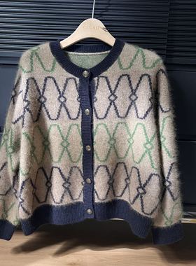 1.2 福利 HOU-2359韩版重工提花高配高密圆领浣熊绒开衫