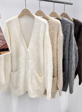 12.25 福利 GMI-25471韩版100绵羊毛拉毛两口袋大开衫