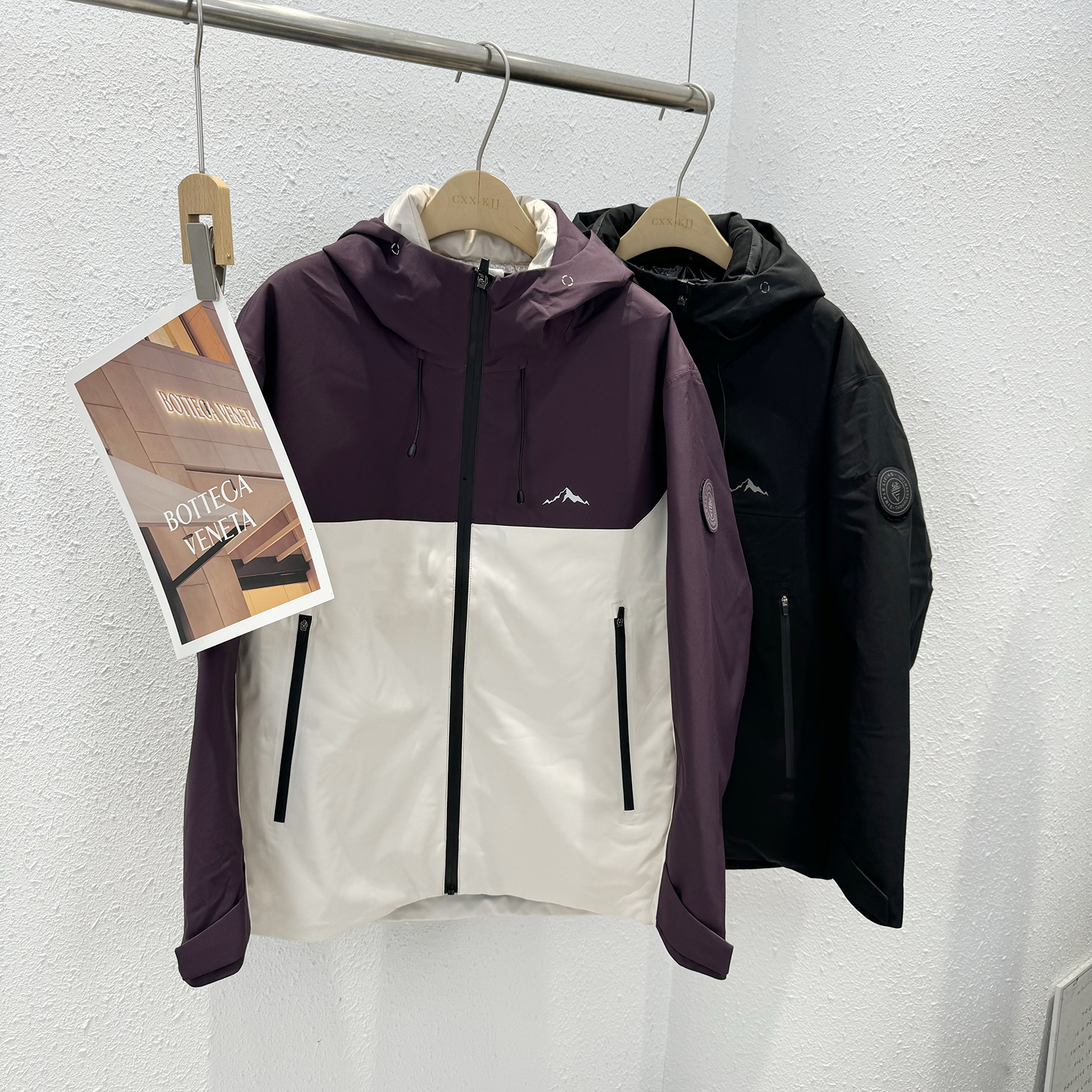可脱卸内胆男士连帽鹅绒服冲锋衣