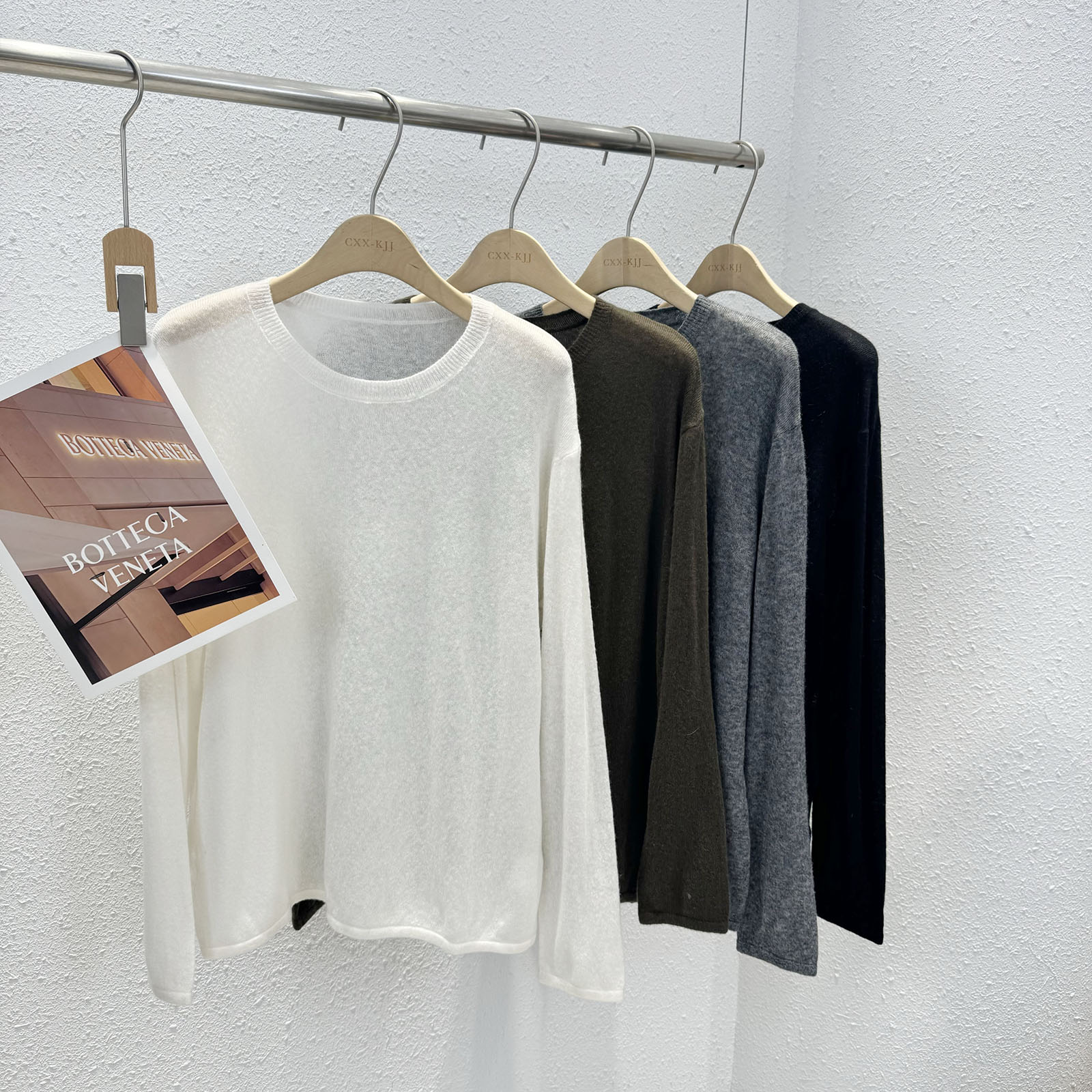 高级感真丝羊绒圆领打底衫