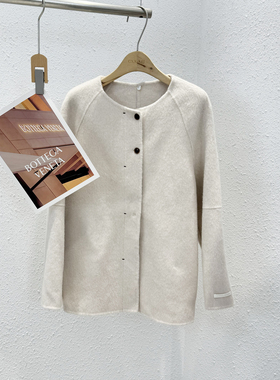 12.17 福利 QS-3117韩版高货10浣熊绒80澳毛圆领双面手工大衣