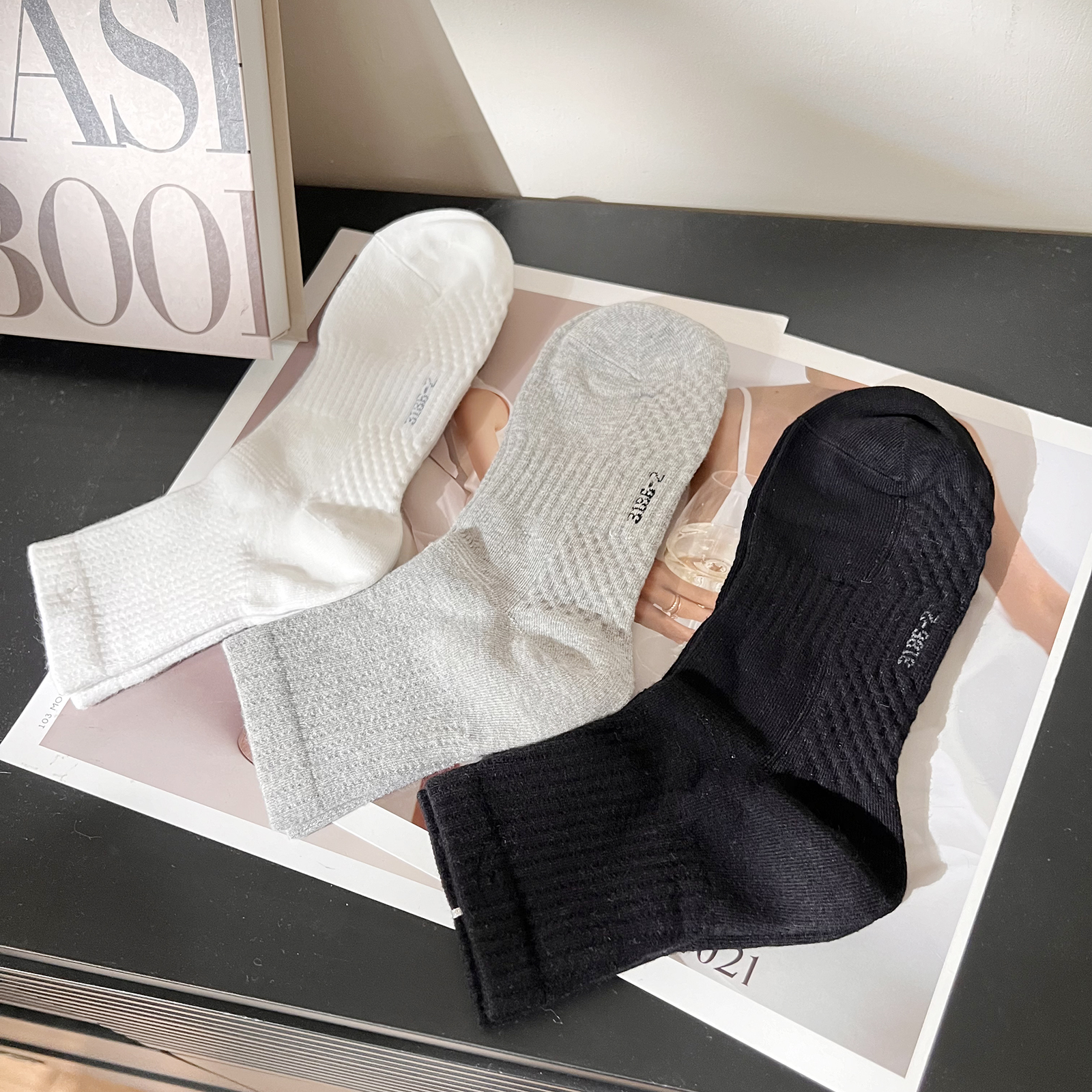 防臭精梳棉通勤男士中筒袜