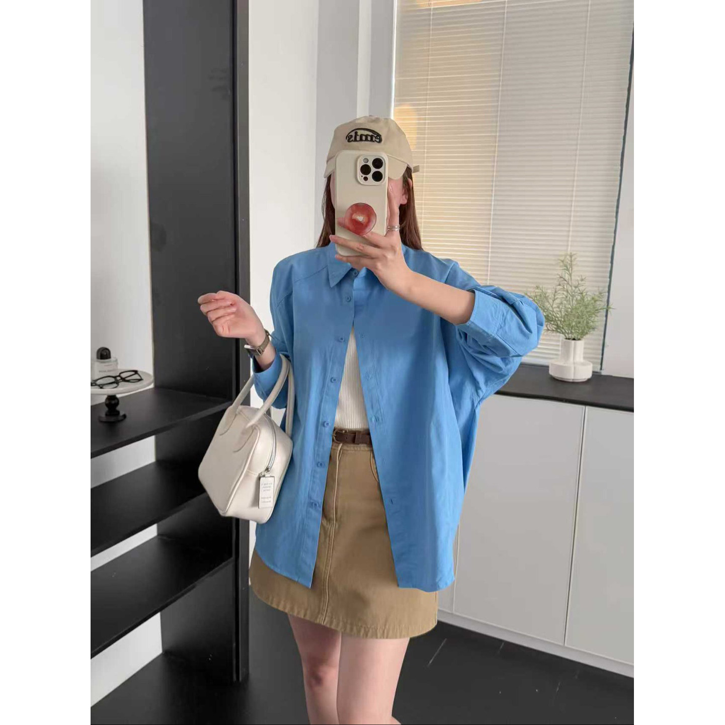 2.28 春季新款 CY-15899韩版多巴胺宽松全棉长袖百搭衬衫