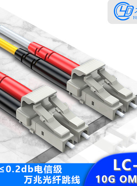 永定LC-LC-SC-FC 10GE40G100G尾纤万兆多模铠装光纤跳线抗弯曲OM4双芯双工室内防鼠咬定制橙色LSZH低烟无卤