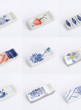 日式陶瓷筷子托复古创意公筷筷架家用筷托筷枕筷子架勺托摆台餐具