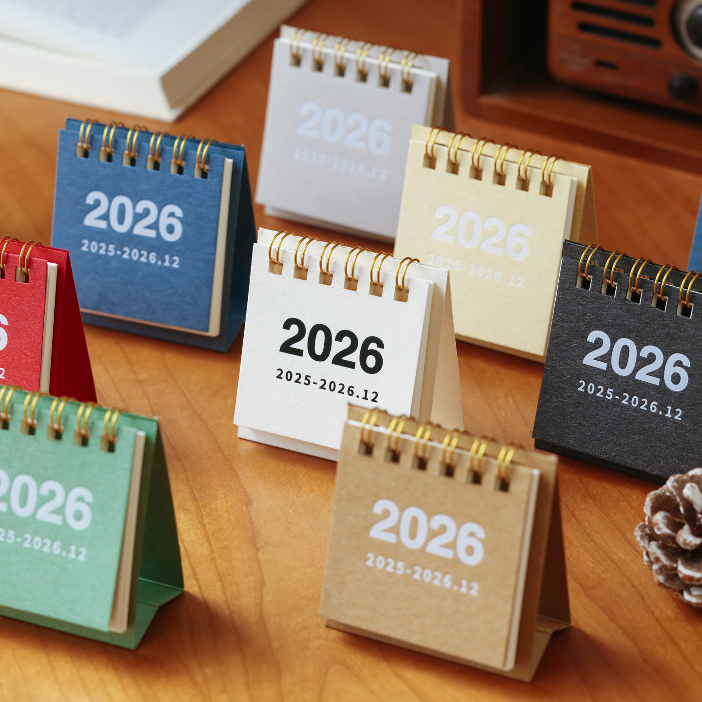 冠淘2025年2026年迷你小台历简约小清新高端计划本桌面摆件平安喜乐诸事皆宜2025年桌面小台历祝福语录月历本