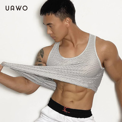 uawo夏季新款男士背心网眼透气宽松坎肩无袖速干运动训练健身背心