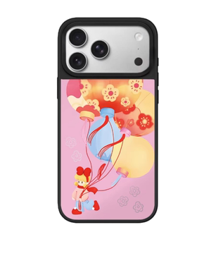 新年捧花少女映福光适用苹果17promax手机壳iphone16plus透明保护15/1413pro磁吸Magsafe12caseti华强北定制