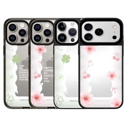 新款波浪幸运女孩适用于苹果镜面磁吸手机壳17Air透明iPhone16ProMax防摔15高级14女13/12系列全包保护套