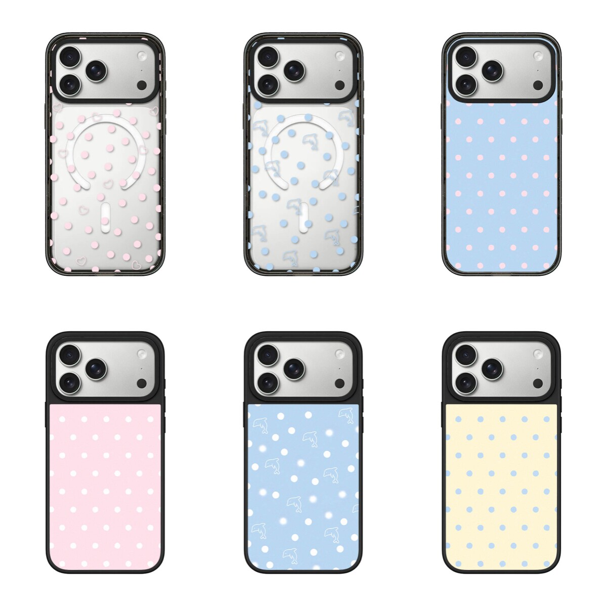 汽水波点蓝莓优格海豚iPhone17ProMax手机壳适用苹果16Pro粉色爱心波点15ProMax/14plus简约防摔磁吸13保护套