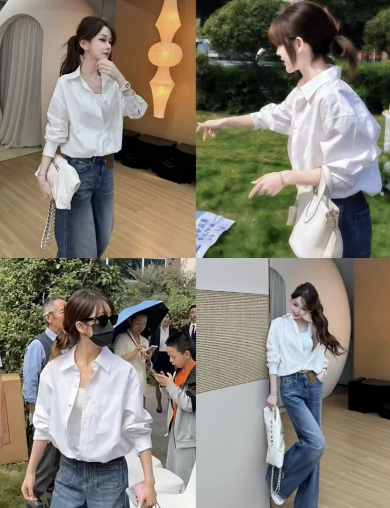 卡卡正品【露思同款】白色长袖宽松显瘦百搭假两件设计感时尚衬衫