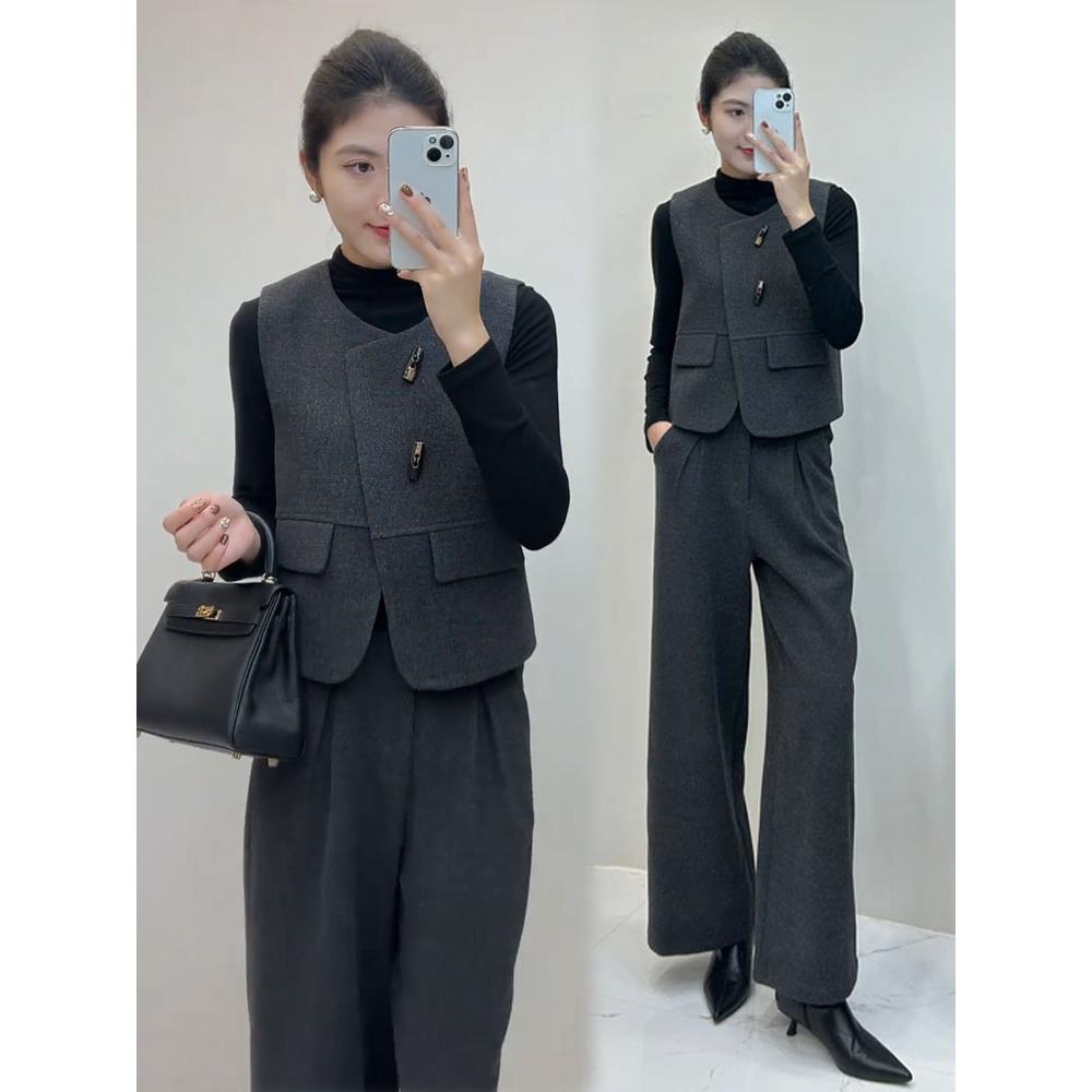 JOYIASS高级感时尚套装女2025秋季新款洋气显瘦减龄马甲打底衫裤