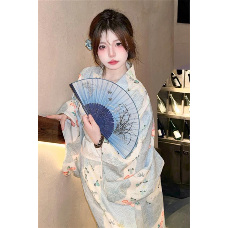 新款日式和风浴衣文艺复古小清新少女连衣裙旅拍改良和服神明少女