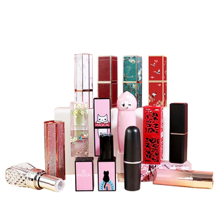 diy口红管3D雕花空管手工自制12.1mm新款唇膏模具diy磁扣方形壳子