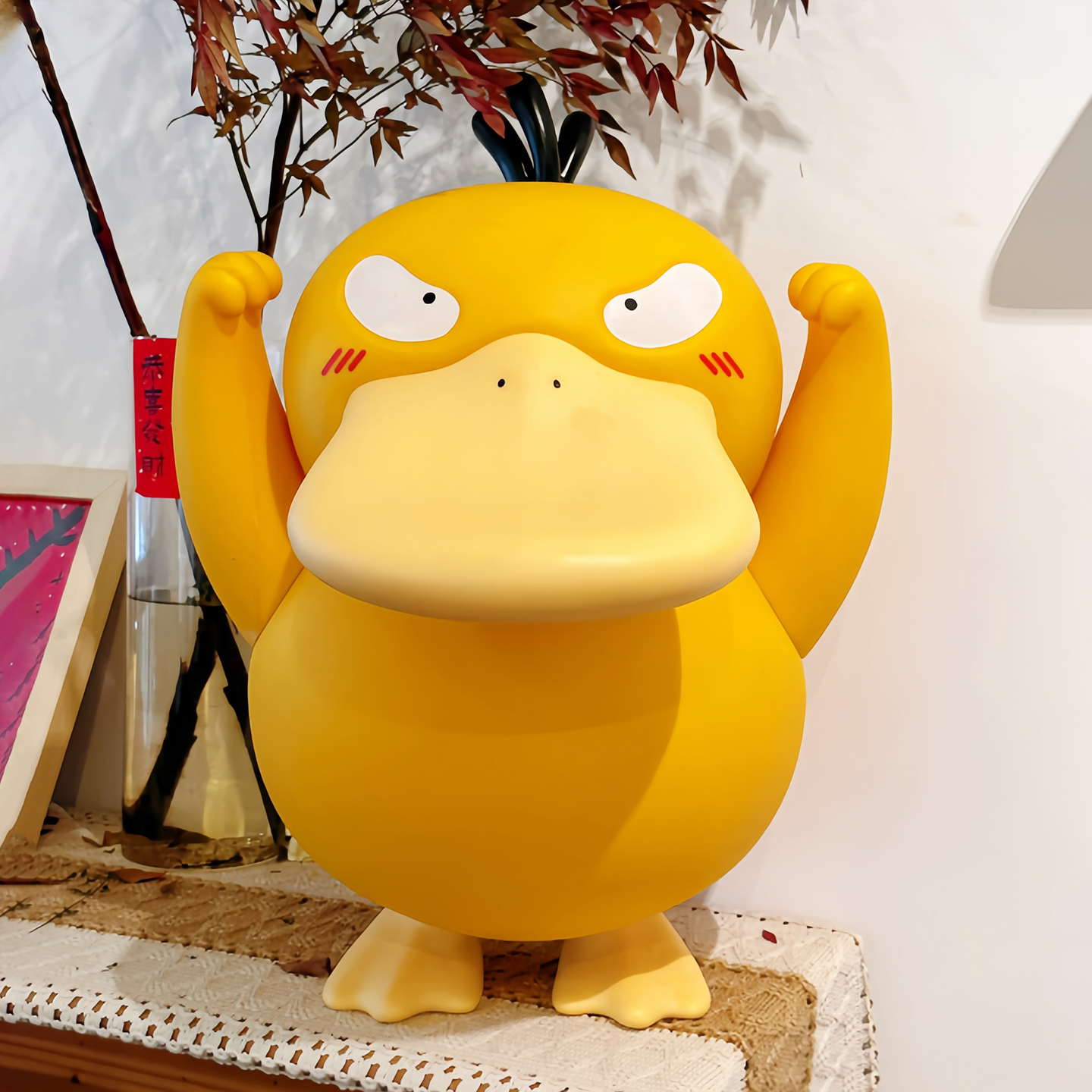 大号加油可达鸭手办摆件43厘米