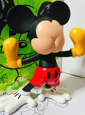 Fidia屁股长脸上的米奇潮玩公仔Freaky Mouse恶搞米老鼠雕塑手办