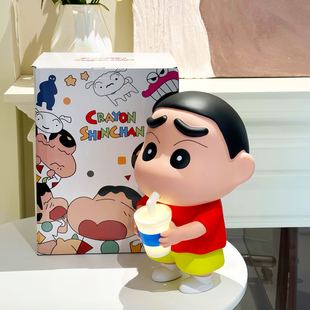 大号喝水小新拍拍灯手办摆件40厘米水杯蜡笔小新床头灯公仔玩具