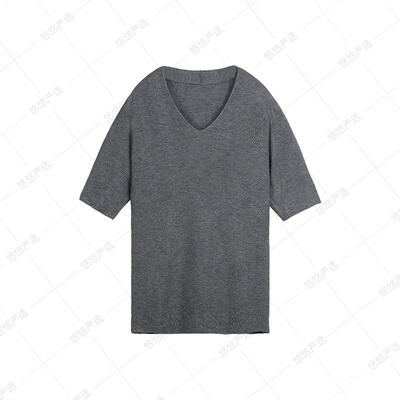 【水波纹织法】春夏蚕丝羊毛鱼骨纹v领衫~不卷边~巨遮肉