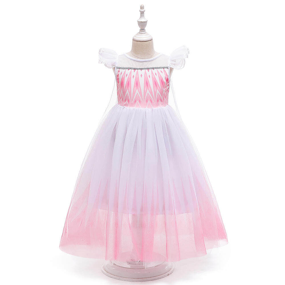 冰雪奇缘2欧美新款儿童连衣裙女童演出艾莎公主裙 children dress