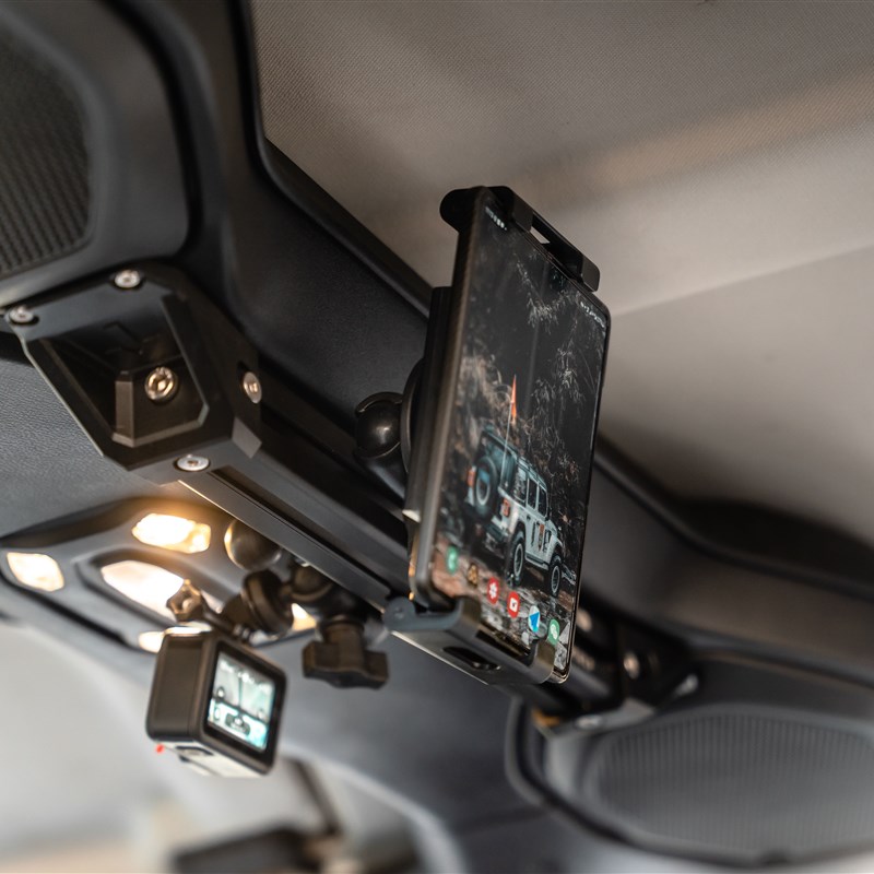 玩悟牧马人JLh后排手机平板GoPro等加装设备支架集成导轨