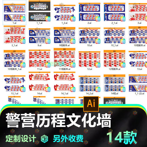 警察历程文化墙警营文化警史发展历程发展史公安历程文化墙AI素材
