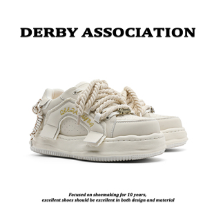 Derby Association隐形增高7CM系列板鞋小白鞋情侣面包鞋增高潮鞋