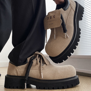 DERBY ASSOCIATION真皮磨砂复古大头德比鞋男士工装皮鞋男女同款