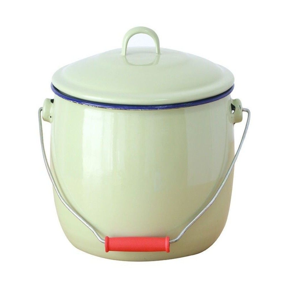 加厚果绿色搪瓷米桶带提手搪瓷桶腌肉缸带盖厨储物桶11斤15斤20斤,家装主材,米桶,淘宝优惠券,粉丝福利购,淘宝优惠卷