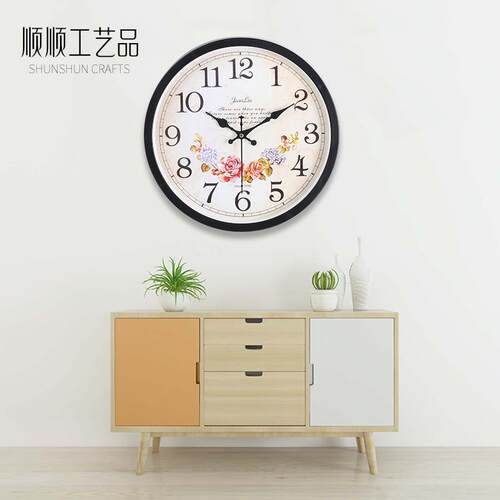 铂晨欧式静音挂钟客厅卧室办公时钟简约时尚挂表现代创意石英钟表
