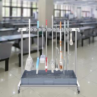 聚化妆室清扫设备存放架移动拖把架小学班级打扫工具拄酒店放置架